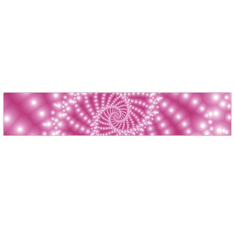 Glossy Pastel Pink Beaded Spiral Fractal  Flano Scarf (Large) from ArtsNow.com Back