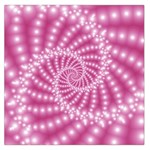 Glossy Pastel Pink Beaded Spiral Fractal  Large Satin Scarf (Square)