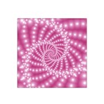 Glossy Pastel Pink Beaded Spiral Fractal  Satin Bandana Scarf