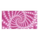 Glossy Pastel Pink Beaded Spiral Fractal  Satin Shawl