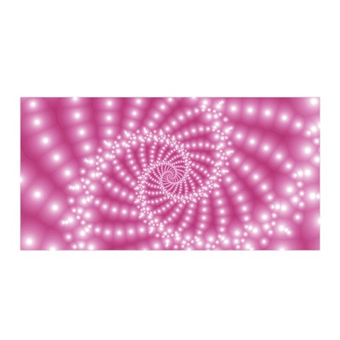 Glossy Pastel Pink Beaded Spiral Fractal  Satin Wrap from ArtsNow.com Front