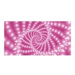 Glossy Pastel Pink Beaded Spiral Fractal  Satin Wrap