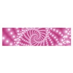 Glossy Pastel Pink Beaded Spiral Fractal  Satin Scarf (Oblong)