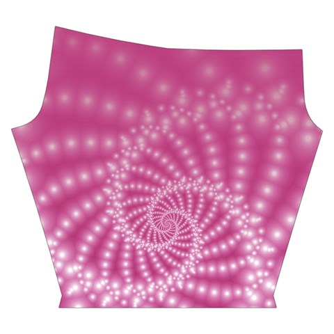 Glossy Pastel Pink Beaded Spiral Fractal  Yoga Cropped Leggings from ArtsNow.com Right