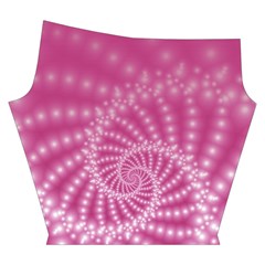 Glossy Pastel Pink Beaded Spiral Fractal  Yoga Cropped Leggings from ArtsNow.com Right