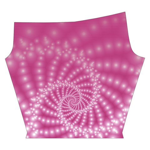 Glossy Pastel Pink Beaded Spiral Fractal  Yoga Cropped Leggings from ArtsNow.com Left