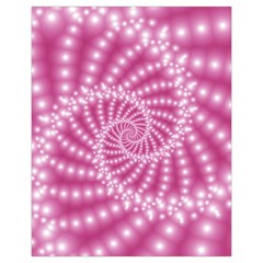 Glossy Pastel Pink Beaded Spiral Fractal  Drawstring Pouch (XL) from ArtsNow.com Front