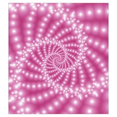 Glossy Pastel Pink Beaded Spiral Fractal  Drawstring Pouch (XXL) from ArtsNow.com Front