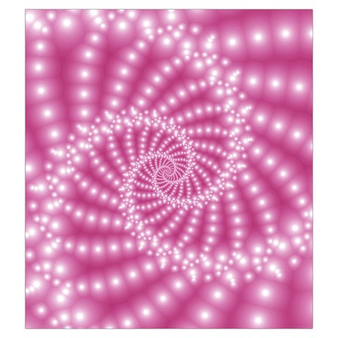 Glossy Pastel Pink Beaded Spiral Fractal  Drawstring Pouch (XXL) from ArtsNow.com Back