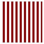 Vertical Stripes - White and Dark Red Large Satin Scarf (Square)