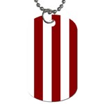 Vertical Stripes - White and Dark Red Dog Tag (One Side)