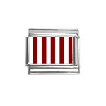 Vertical Stripes - White and Dark Red Italian Charm (9mm)