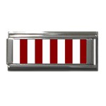 Vertical Stripes - White and Dark Red Superlink Italian Charm (9mm)