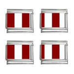 Vertical Stripes - White and Dark Red 9mm Italian Charm (4 pack)