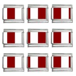 Vertical Stripes - White and Dark Red 9mm Italian Charm (9 pack)