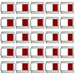 Vertical Stripes - White and Dark Red 9mm Italian Charm (25 pack)