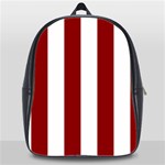 Vertical Stripes - White and Dark Red School Bag (XL)