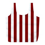 Vertical Stripes - White and Dark Red Full Print Recycle Bag (L)