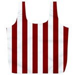 Vertical Stripes - White and Dark Red Full Print Recycle Bag (XL)