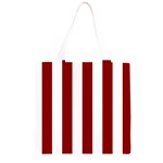 Vertical Stripes - White and Dark Red Grocery Light Tote Bag