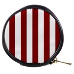 Vertical Stripes - White and Dark Red Mini Makeup Bag