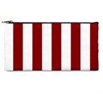 Vertical Stripes - White and Dark Red Pencil Case