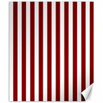 Vertical Stripes - White and Dark Red Canvas 20  x 24 