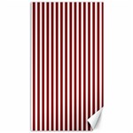 Vertical Stripes - White and Dark Red Canvas 40  x 72 