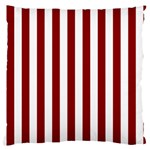 Vertical Stripes - White and Dark Red Large Cushion Case (One Side)