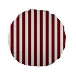 Vertical Stripes - White and Dark Red Standard 15  Premium Flano Round Cushion