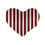 Vertical Stripes - White and Dark Red Standard 16  Premium Heart Shape Cushion