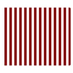 Vertical Stripes - White and Dark Red Double Sided Flano Blanket (Small)