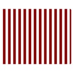 Vertical Stripes - White and Dark Red Double Sided Flano Blanket (Medium)