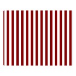 Vertical Stripes - White and Dark Red Double Sided Flano Blanket (Large)