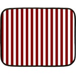 Vertical Stripes - White and Dark Red Fleece Blanket (Mini)