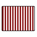 Vertical Stripes - White and Dark Red Fleece Blanket (Small) (One Side)