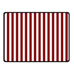 Vertical Stripes - White and Dark Red Double Sided Fleece Blanket (Small) (Two Sides)