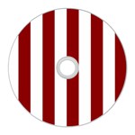 Vertical Stripes - White and Dark Red CD Wall Clock