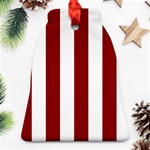 Vertical Stripes - White and Dark Red Ornament (Bell)