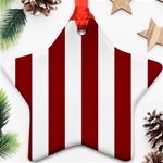 Vertical Stripes - White and Dark Red Ornament (Star)