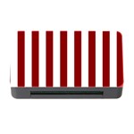 Vertical Stripes - White and Dark Red Memory Card Reader with CF