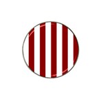 Vertical Stripes - White and Dark Red Hat Clip Ball Marker