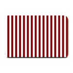 Vertical Stripes - White and Dark Red Small Doormat