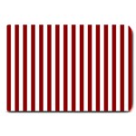 Vertical Stripes - White and Dark Red Large Doormat