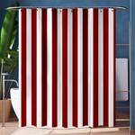 Vertical Stripes - White and Dark Red Shower Curtain 60  x 72  (Medium)