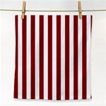 Vertical Stripes - White and Dark Red Face Towel