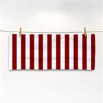 Vertical Stripes - White and Dark Red Hand Towel