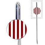 Vertical Stripes - White and Dark Red Book Mark