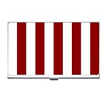 Vertical Stripes - White and Dark Red Business Card Holder