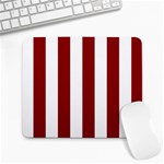 Vertical Stripes - White and Dark Red Large Mousepad